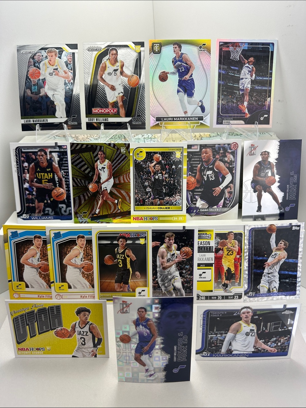 Lauri Markkanen Jazz lot of 18 w/ Rookies of George/Williams/Filipowski